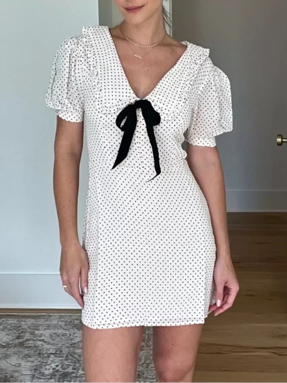 Reformation Kaylia Polka Dot Mini Dress